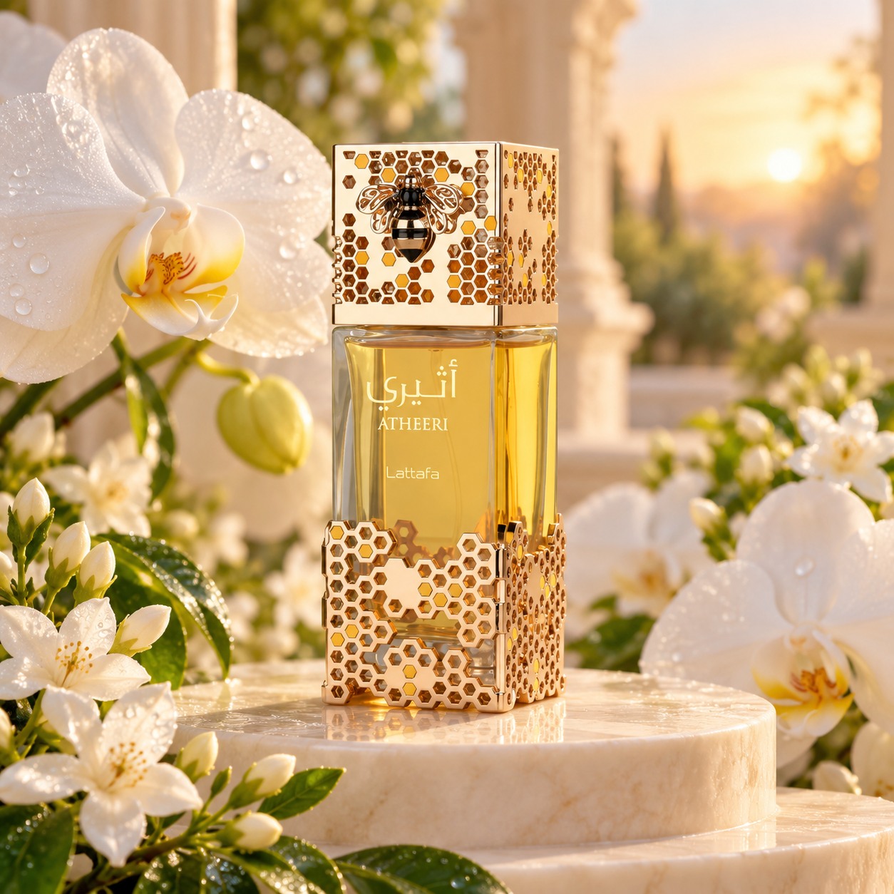 Atheeri Lattafa: um jardim floral no frasco com abelha dourada