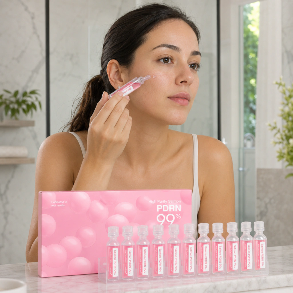 Medicube PDRN Pink One Day Serum, ampolas faciais — imagem 3 da embalagem e apresentação do produto