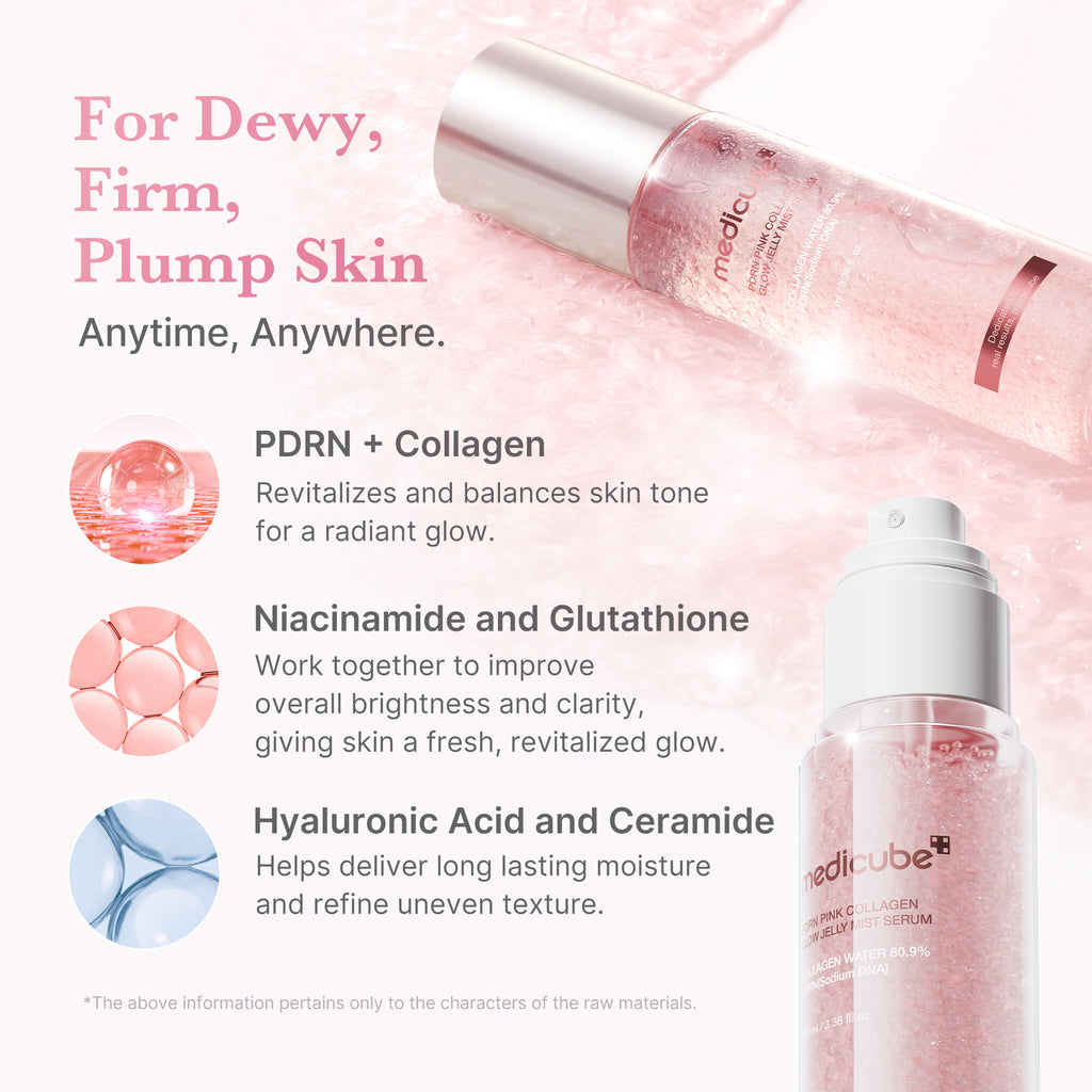 Medicube PDRN Pink Collagen Glow Jelly Mist Serum — imagem 3 oficial da Medicube