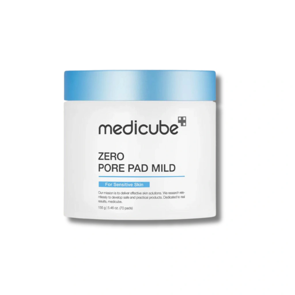 Medicube Zero Pore Pads Mild com 70 discos — fotografia 3 da embalagem e apresentação do produto