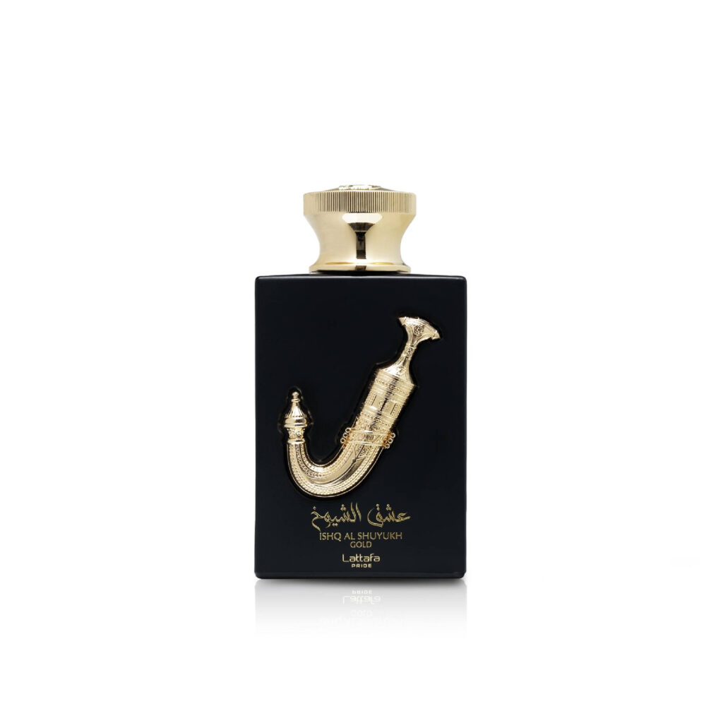 Ishq Al Shuyukh Gold Lattafa de 100 ml — imagem 1 da embalagem e apresentação do produto