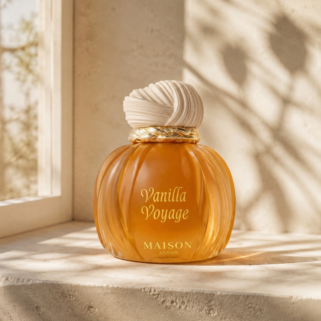 Vanilla Voyage Maison Asrar em pedra clara junto à janela